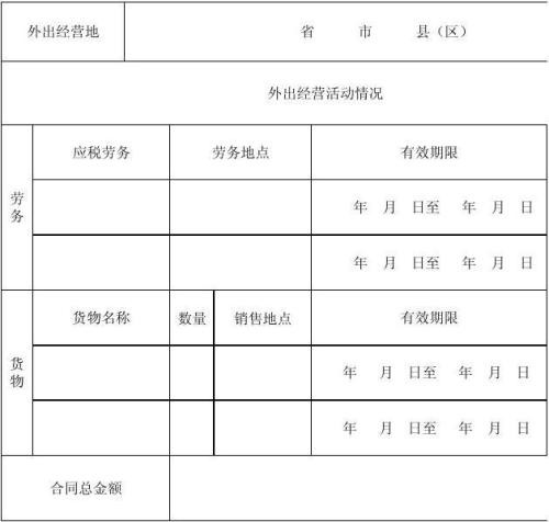 外出经营许可证怎么办理，税费怎么交