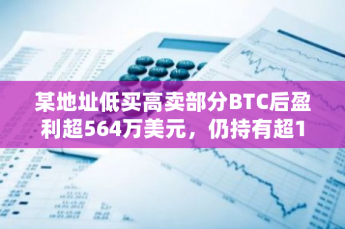 某地址低买高卖部分BTC后盈利超564万美元，仍持有超159枚BTC