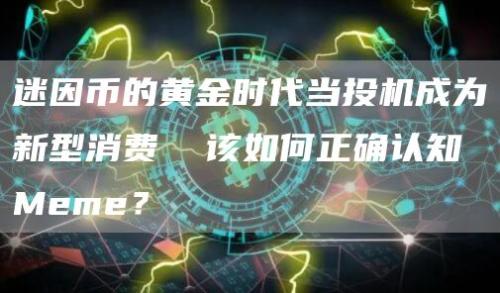 迷因币的黄金时代当投机成为新型消费 该如何正确认知Meme？