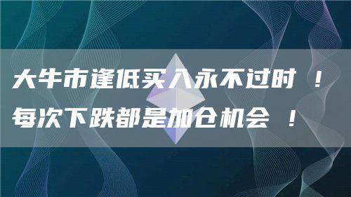 大牛市逢低买入永不过时 ! 每次下跌都是加仓机会 !