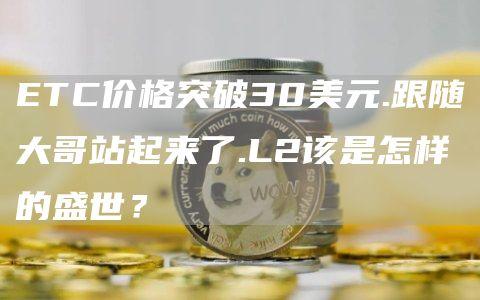 ETC价格突破30美元.跟随大哥站起来了.L2该是怎样的盛世？