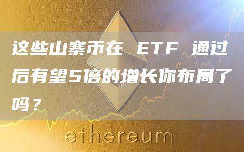 这些山寨币在 ETF 通过后有望5倍的增长你布局了吗？